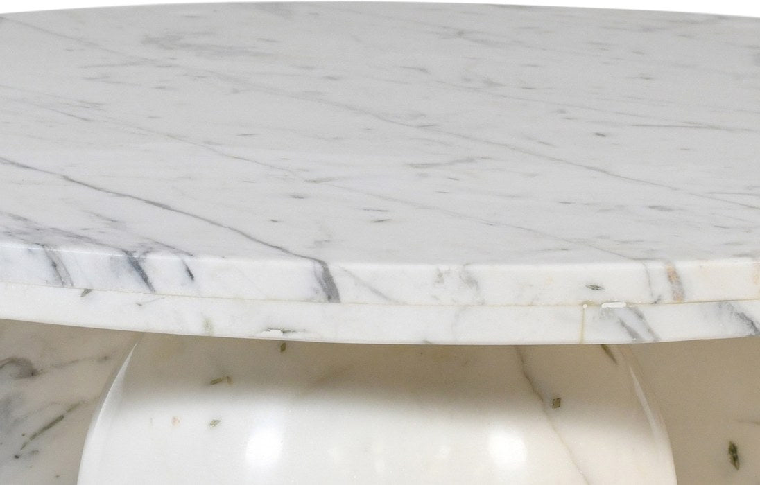 Meridian Furniture - Spherical White Genuine Marble Coffee Table (4 Boxes) - 264White-CT - GreatFurnitureDeal