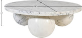 Meridian Furniture - Spherical White Genuine Marble Coffee Table (4 Boxes) - 264White-CT - GreatFurnitureDeal