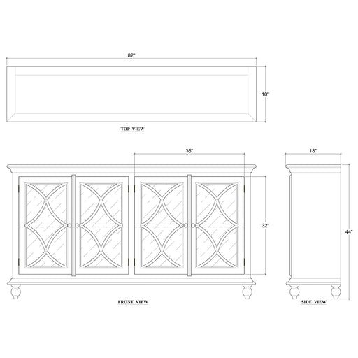 Bramble - Hamilton 4 Door Buffet in True White - US-WS-26555TRW----- - GreatFurnitureDeal