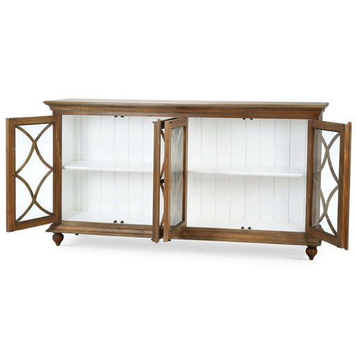 Bramble - Hamilton 4 Door Buffet in Straw Wash w/ Architectural White Interior - 26555STW-HRW--LDT - GreatFurnitureDeal