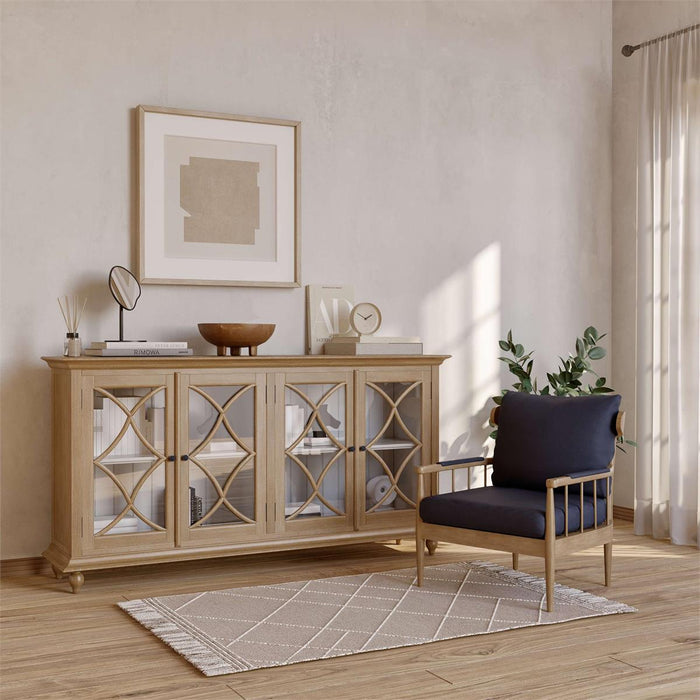 Bramble - Hamilton 4 Door Buffet in Straw Wash w/ Architectural White Interior - 26555STW-HRW--LDT