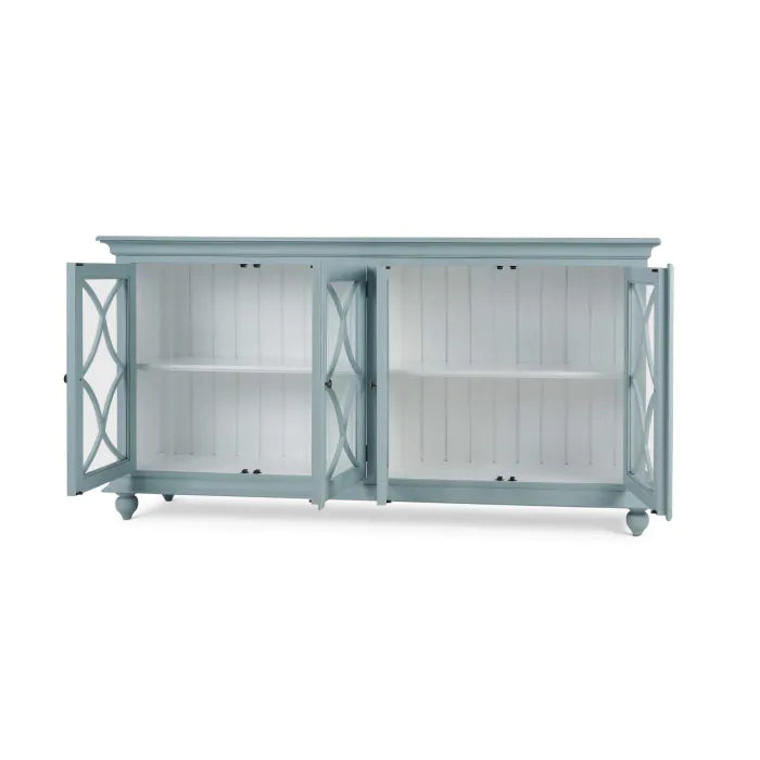 Bramble - Hamilton 4 Door Buffet in Frosted Blue w/ True White Interior and no distressing - 26555FRB-TRW--NDT - GreatFurnitureDeal