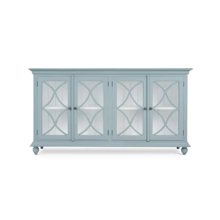 Bramble - Hamilton 4 Door Buffet in Frosted Blue w/ True White Interior and no distressing - 26555FRB-TRW--NDT - GreatFurnitureDeal
