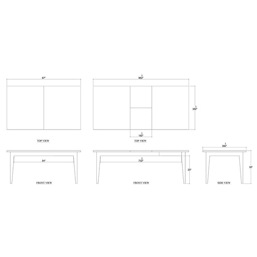 Bramble - Summerville Butterfly Extension Dining Table 67 - 87" in Architectural White, Light Distressed - US-WS-26563HRW----LDT - GreatFurnitureDeal