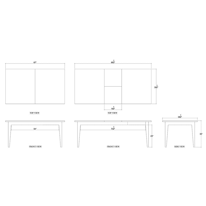 Bramble - Summerville Butterfly Extension Dining Table 67 - 87" in Architectural White, Light Distressed - US-WS-26563HRW----LDT - GreatFurnitureDeal