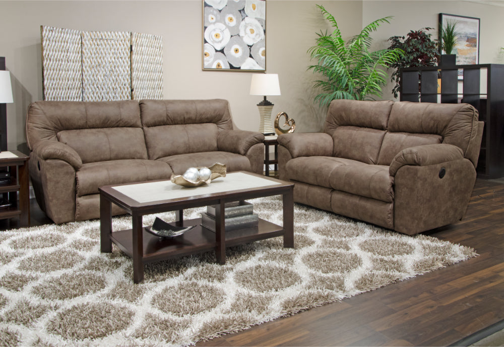 Catnapper - Hollins 2 Piece Power Reclining Sofa Set in Coffee - 62651-652-COFFEE