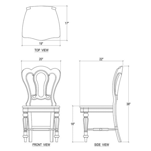Bramble - Napoleon Dining Chair with Carving on Back (Set of 2) - BR-26702WHD - GreatFurnitureDeal