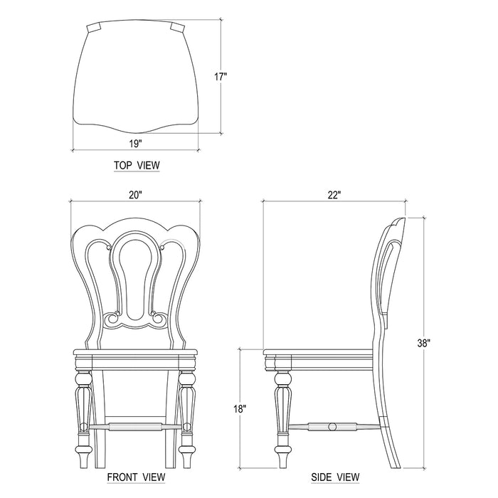 Bramble - Napoleon Dining Chair w/ Carving on Back - Set of 2- BR-26702 - GreatFurnitureDeal