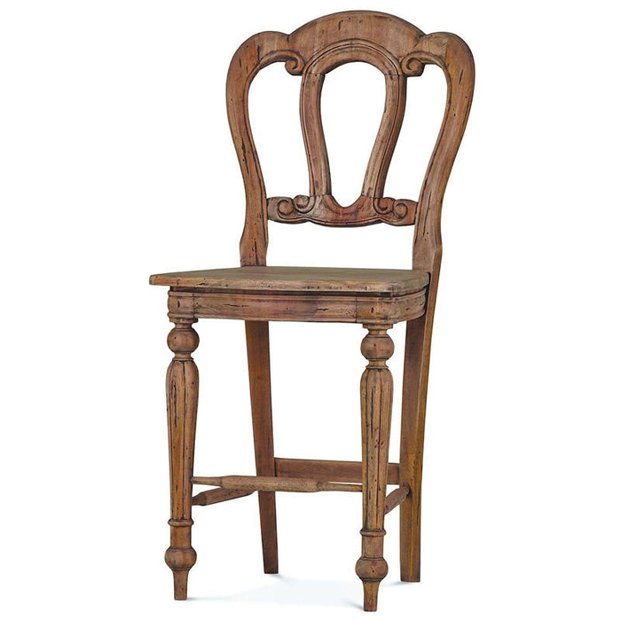 Bramble - Napoleon Counter Stool w- Back Carving - 26712DRW - GreatFurnitureDeal