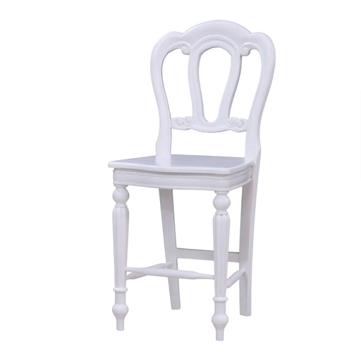 Bramble - Napoleon Counter Stool w/ Back Carving - US-WS-26712WHD----LDT - GreatFurnitureDeal