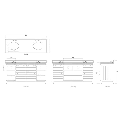 Bramble - Sonoma Double Vanity w/ Sink & Marble Top - US-WS-26792BBA----- - GreatFurnitureDeal