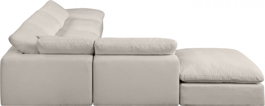 Meridian Furniture - Comfy 157" Linen Textured Fabric Upholstered 6 Piece Modular Sectional - 187Beige-Sec6E - GreatFurnitureDeal
