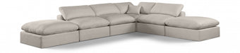 Meridian Furniture - Comfy 157" Linen Textured Fabric Upholstered 6 Piece Modular Sectional - 187Beige-Sec6E - GreatFurnitureDeal