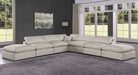 Meridian Furniture - Comfy 157" Linen Textured Fabric Upholstered 7 Piece Modular Sectional - 187Beige-Sec7C - GreatFurnitureDeal