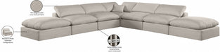 Meridian Furniture - Comfy 157" Linen Textured Fabric Upholstered 7 Piece Modular Sectional - 187Beige-Sec7C - GreatFurnitureDeal