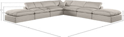 Meridian Furniture - Comfy 157" Linen Textured Fabric Upholstered 7 Piece Modular Sectional - 187Beige-Sec7C - GreatFurnitureDeal