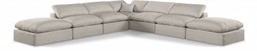 Meridian Furniture - Comfy 157" Linen Textured Fabric Upholstered 7 Piece Modular Sectional - 187Beige-Sec7C - GreatFurnitureDeal