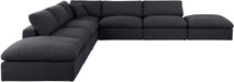 Meridian Furniture - Comfy 157" Linen Textured Fabric Upholstered 7 Piece Modular Sectional - 187Black-Sec7C - GreatFurnitureDeal