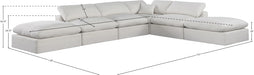 Meridian Furniture - Comfy 157" Linen Textured Fabric Upholstered 6 Piece Modular Sectional - 187Cream-Sec6E - GreatFurnitureDeal