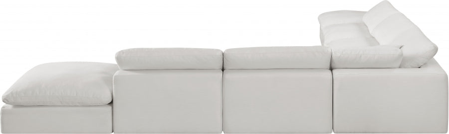 Meridian Furniture - Comfy 157" Linen Textured Fabric Upholstered 7 Piece Modular Sectional - 187Cream-Sec7C - GreatFurnitureDeal