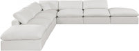 Meridian Furniture - Comfy 157" Linen Textured Fabric Upholstered 7 Piece Modular Sectional - 187Cream-Sec7C - GreatFurnitureDeal