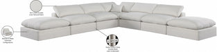 Meridian Furniture - Comfy 157" Linen Textured Fabric Upholstered 7 Piece Modular Sectional - 187Cream-Sec7C - GreatFurnitureDeal