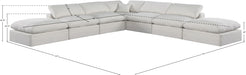 Meridian Furniture - Comfy 157" Linen Textured Fabric Upholstered 7 Piece Modular Sectional - 187Cream-Sec7C - GreatFurnitureDeal