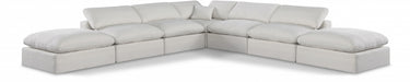 Meridian Furniture - Comfy 157" Linen Textured Fabric Upholstered 7 Piece Modular Sectional - 187Cream-Sec7C - GreatFurnitureDeal