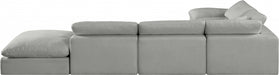 Meridian Furniture - Comfy 157" Linen Textured Fabric Upholstered 6 Piece Modular Sectional - 187Grey-Sec6E - GreatFurnitureDeal