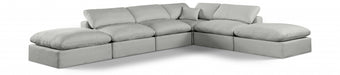 Meridian Furniture - Comfy 157" Linen Textured Fabric Upholstered 6 Piece Modular Sectional - 187Grey-Sec6E - GreatFurnitureDeal