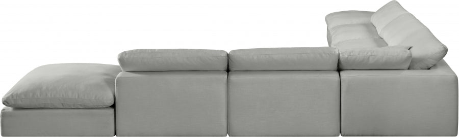 Meridian Furniture - Comfy 157" Linen Textured Fabric Upholstered 7 Piece Modular Sectional - 187Grey-Sec7C - GreatFurnitureDeal