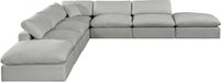 Meridian Furniture - Comfy 157" Linen Textured Fabric Upholstered 7 Piece Modular Sectional - 187Grey-Sec7C - GreatFurnitureDeal