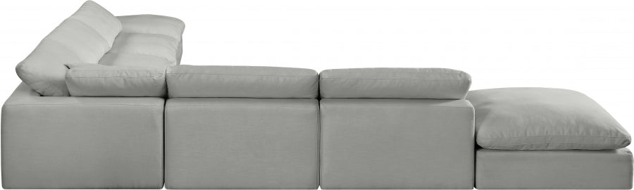 Meridian Furniture - Comfy 157" Linen Textured Fabric Upholstered 7 Piece Modular Sectional - 187Grey-Sec7C - GreatFurnitureDeal
