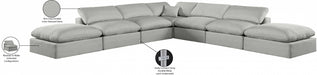 Meridian Furniture - Comfy 157" Linen Textured Fabric Upholstered 7 Piece Modular Sectional - 187Grey-Sec7C - GreatFurnitureDeal