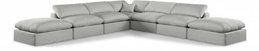 Meridian Furniture - Comfy 157" Linen Textured Fabric Upholstered 7 Piece Modular Sectional - 187Grey-Sec7C - GreatFurnitureDeal