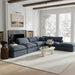 Meridian Furniture - Comfy 157" Linen Textured Fabric Upholstered 6 Piece Modular Sectional - 187Navy-Sec6E - GreatFurnitureDeal