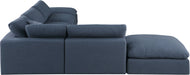 Meridian Furniture - Comfy 157" Linen Textured Fabric Upholstered 6 Piece Modular Sectional - 187Navy-Sec6E - GreatFurnitureDeal