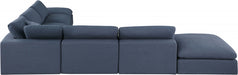 Meridian Furniture - Comfy 157" Linen Textured Fabric Upholstered 7 Piece Modular Sectional - 187Navy-Sec7C - GreatFurnitureDeal