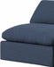 Meridian Furniture - Comfy 157" Linen Textured Fabric Upholstered 7 Piece Modular Sectional - 187Navy-Sec7C - GreatFurnitureDeal