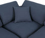 Meridian Furniture - Comfy 157" Linen Textured Fabric Upholstered 7 Piece Modular Sectional - 187Navy-Sec7C - GreatFurnitureDeal
