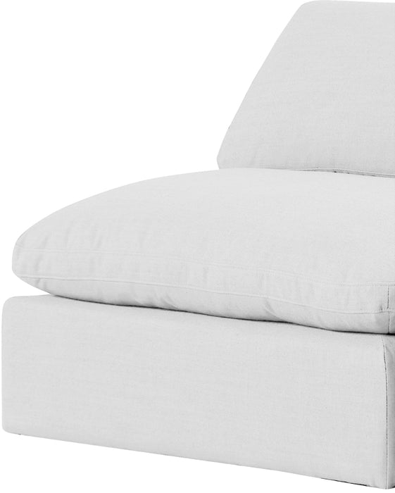 Meridian Furniture - Comfy 157" Linen Textured Fabric Upholstered 6 Piece Modular Sectional - 187White-Sec6E - GreatFurnitureDeal