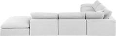 Meridian Furniture - Comfy 157" Linen Textured Fabric Upholstered 7 Piece Modular Sectional - 187White-Sec7C - GreatFurnitureDeal