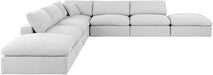 Meridian Furniture - Comfy 157" Linen Textured Fabric Upholstered 7 Piece Modular Sectional - 187White-Sec7C - GreatFurnitureDeal