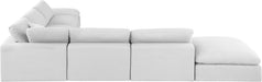 Meridian Furniture - Comfy 157" Linen Textured Fabric Upholstered 7 Piece Modular Sectional - 187White-Sec7C - GreatFurnitureDeal