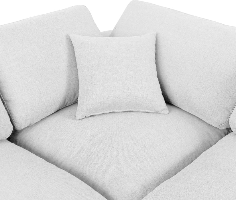 Meridian Furniture - Comfy 157" Linen Textured Fabric Upholstered 7 Piece Modular Sectional - 187White-Sec7C - GreatFurnitureDeal