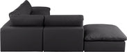 Meridian Furniture - Comfy 157" Vegan Leather Upholstered 6 Piece Modular Sectional - 188Black-Sec6E - GreatFurnitureDeal