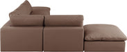 Meridian Furniture - Comfy 157" Vegan Leather Upholstered 6 Piece Modular Sectional - 188Brown-Sec6E - GreatFurnitureDeal