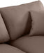 Meridian Furniture - Comfy 157" Vegan Leather Upholstered 6 Piece Modular Sectional - 188Brown-Sec6E - GreatFurnitureDeal