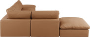 Meridian Furniture - Comfy 157" Vegan Leather Upholstered 6 Piece Modular Sectional - 188Cognac-Sec6E - GreatFurnitureDeal