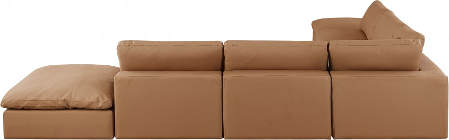 Meridian Furniture - Comfy 157" Vegan Leather Upholstered 7 Piece Modular Sectional - 188Cognac-Sec7C - GreatFurnitureDeal